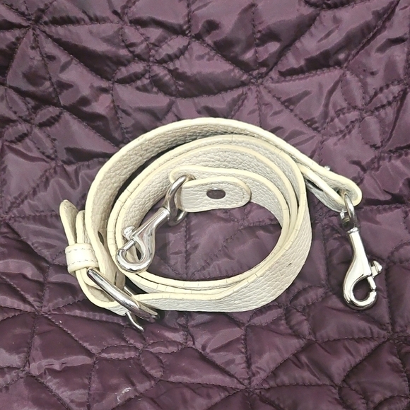 Dooney & Bourke Cream Leather Strap with Silver Hardware - Picture 1 of 5
